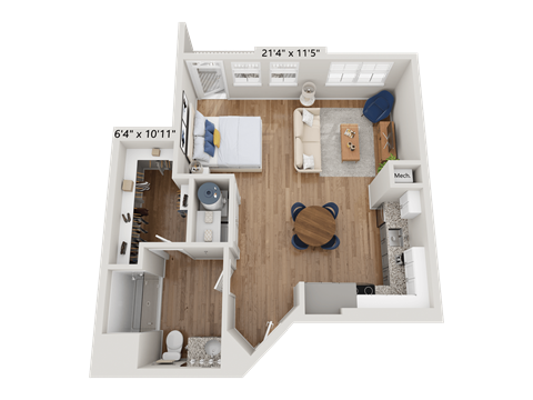 Floor plan image of S2, Studio apartment
